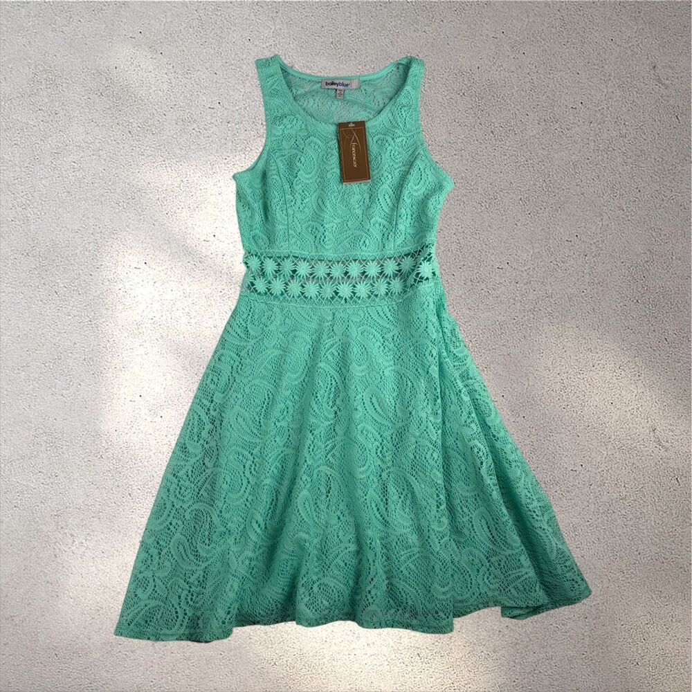 NWT Bailey Blue Paisley Lace Dress Women's S Mint Green Cutout Summer Party Boho